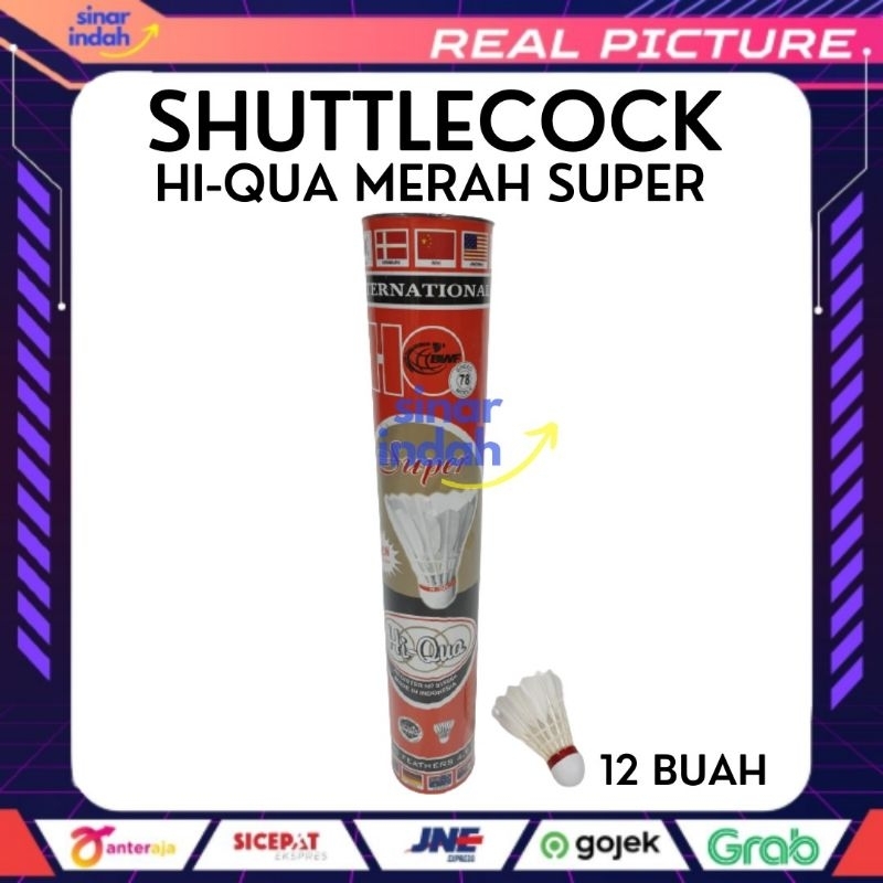 SHUTTLECOCK Hiqua Super Merah Kok Bulu Tangkis Badminton