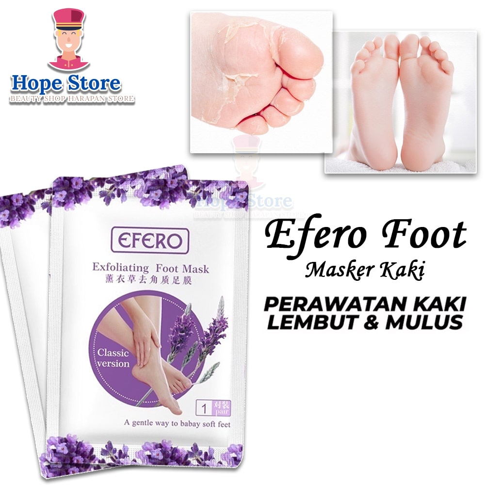 HOPE STORE - [ BISA COD ] EFERO Foot Mask Masker Kaki Pengelupas Kulit Mati &amp; Perawatan kaki Tumit Kering dan Pecah2