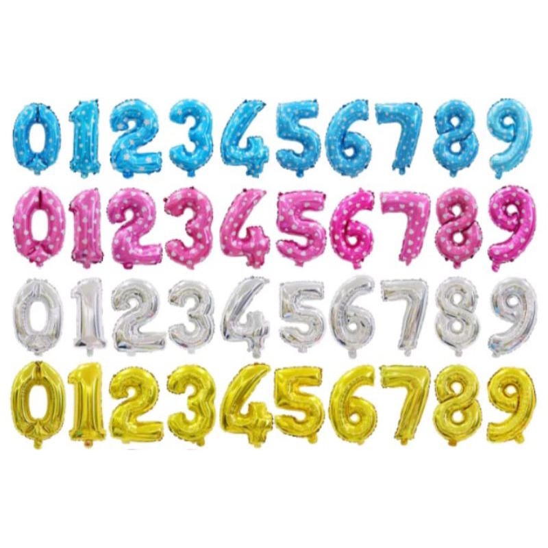 Balon Foil Angka 1-9