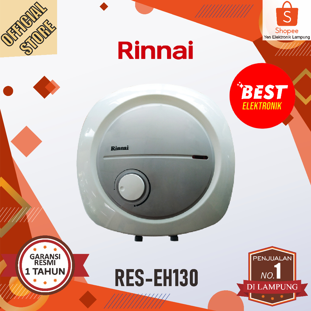 Water Heater Listrik RINNAI RES EH130 Pemanas Air 30 Liter Hemat Listrik Garansi Resmi RINNAI