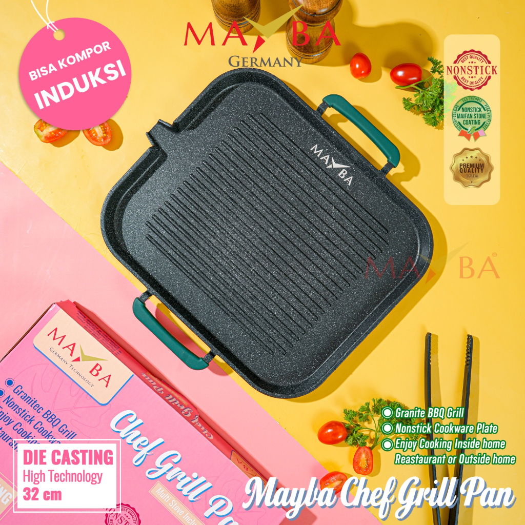 Mayba Multi Chef bbq grill pan ALAT PANGGANG COCOK SEMUA KOMPOR ELEKTRIK INDUKSI LISTRIK