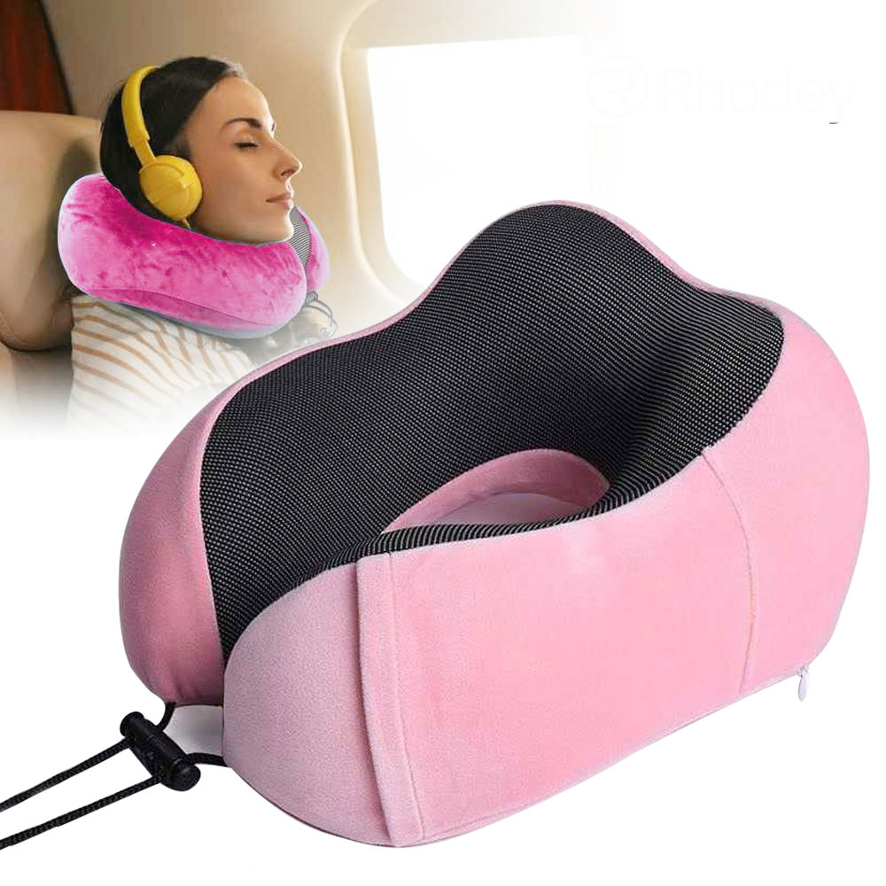 Bantal Leher U-Shape Foldable Travel Neck Pillow