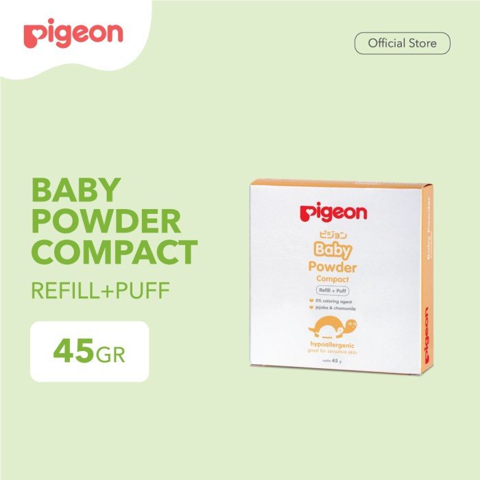 Pigeon Baby Compact Powder Cake / Refill + Puff 45gr