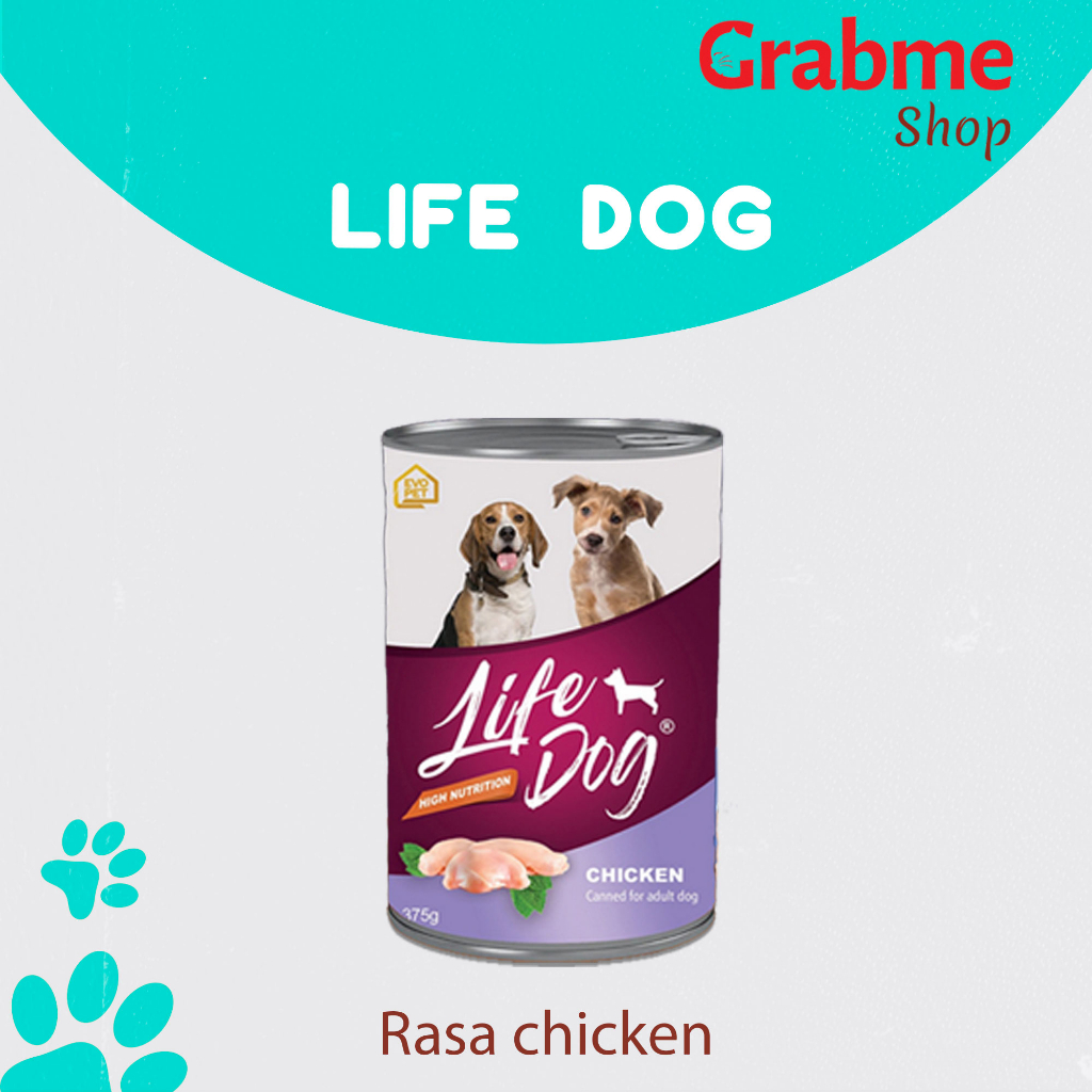 Makanan Anjing Kaleng Wet food LIFE DOG Can All Stage 375gr