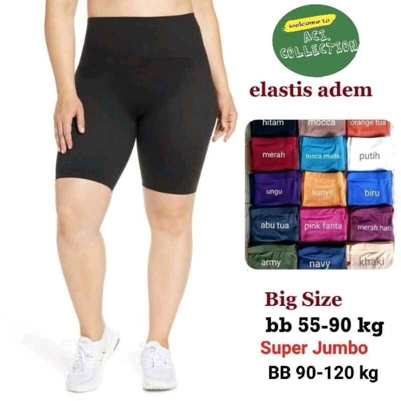 Legging Short Super Jumbo Pendek / Celana Short Pants Jumbo XXL  / BigSize XXXL / Legging Sexy Super Jumbo