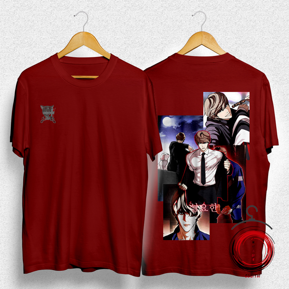 Kaos Seong Yohan 1 Lookism Cotton Combed 30S Maroon  Baju Kaos Lookism Seong Yohan Cotton Combed 30S