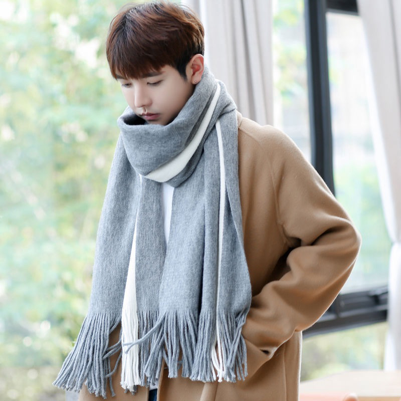 Men scarf long syal pria panjang import autumn winter musim dingin cowok shawl cashmere unisex man men panjang selendang