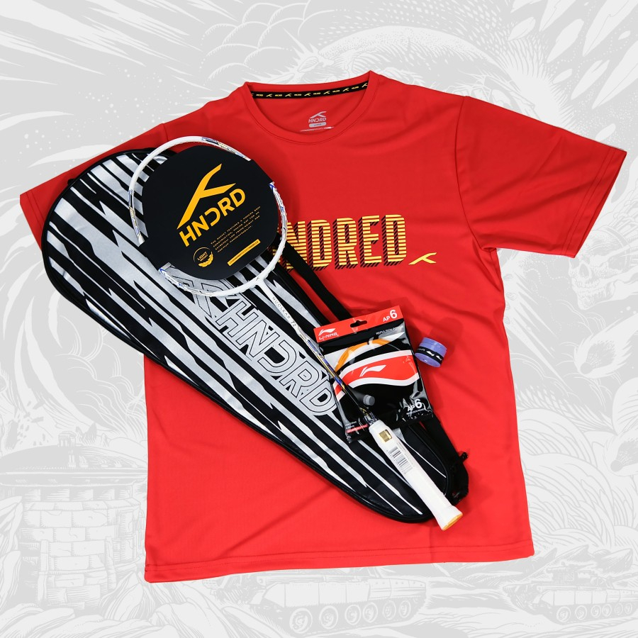 Raket Badminton Hundred / HNDRD Nuclear 72 White Black Blue