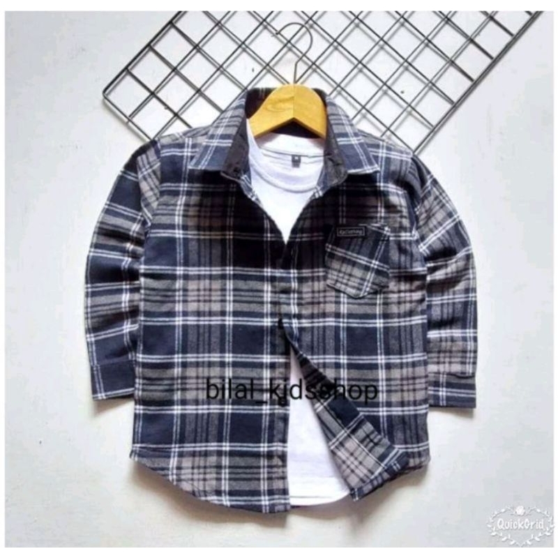 KEMEJA KATUN  FLANEL ANAK LAKI-LAKI &amp; PEREMPUAN LENGAN PANJANG  1-12th