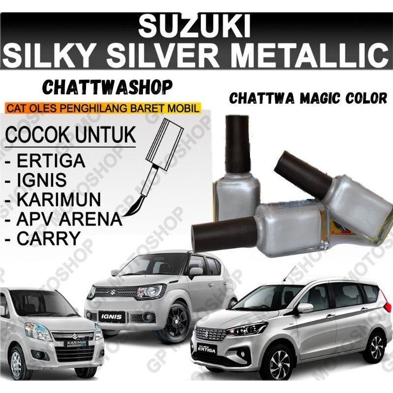 CAT OLES SUZUKI SILKY SILVER METALLIC CAT OLES PENGHILANG BARET MOBIL LECET SILVER METALIK ERTIGA AP