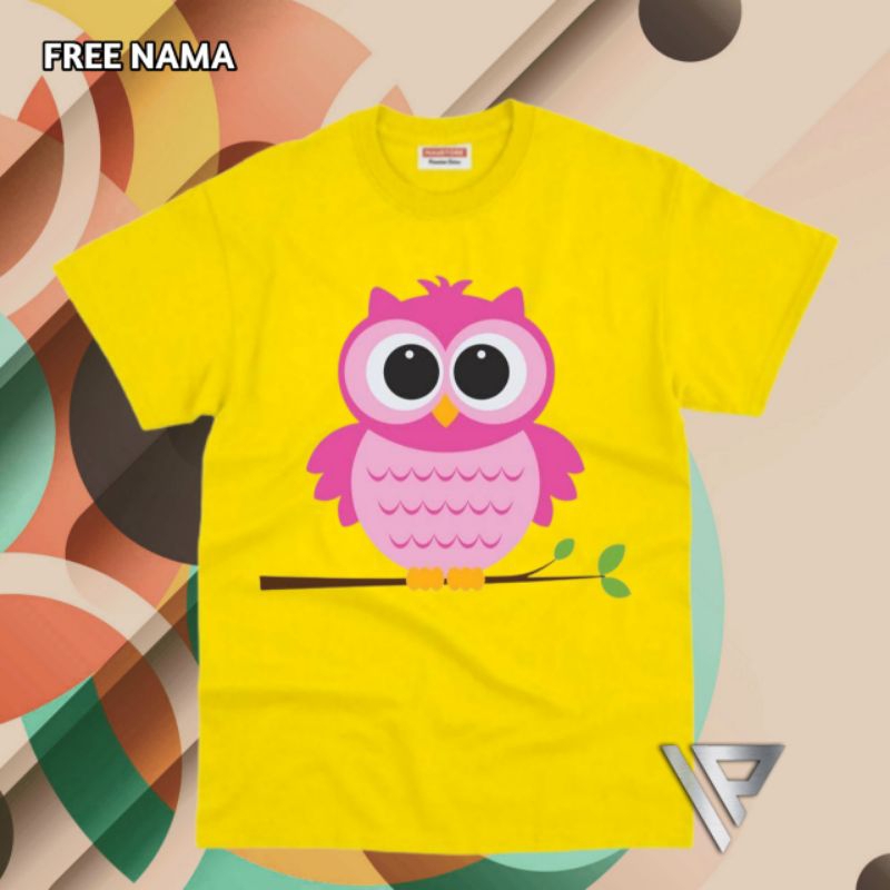 BAJU ANAK KAOS ANAK Unisex Terbaru Gambar Burung Hantu BAHAN PREMIUM
