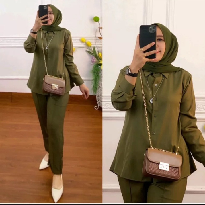 Baju Setelan wanita dewasa/Setelan dewasa panjang/setelan kemeja wanita