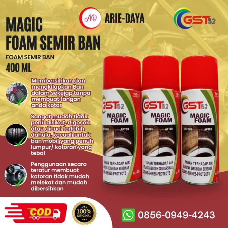 Semir Ban Spray Pengkilap Ban Mobil dan Motor Gst52 400ml