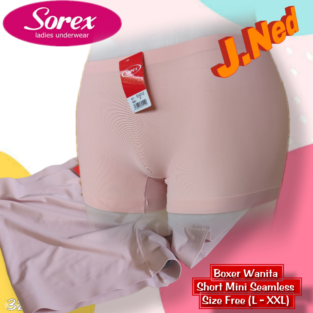 J327 CELANA SHORT WANITA BOXER SEAMLESS SOREX ALL SIZE FIT L to XL