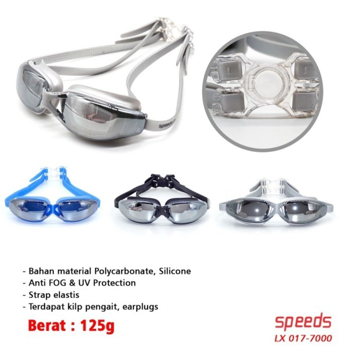 RB Kacamata Renang Speeds LX 017 7000 Antifog & UV Protection