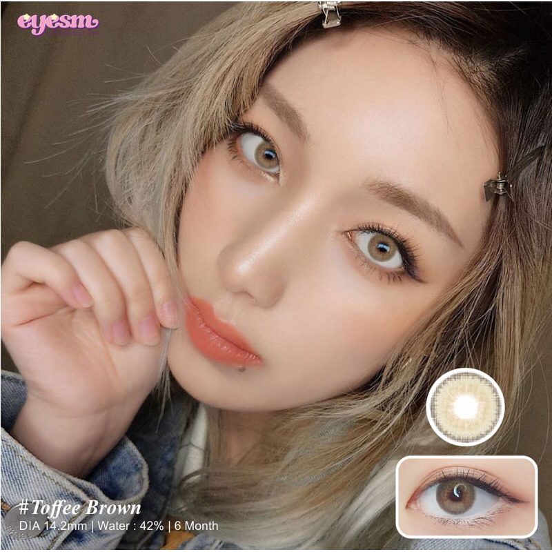 PUSBELKOREAN softlens eyesm toffe brown original korea london