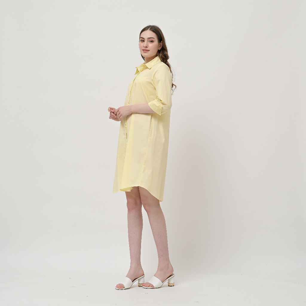 VELOVE - V142 Cotton Shirt Dress / Tunik wanita / Kemeja Wanita / Kemeja Dress