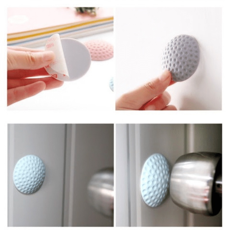 Kanzo - Pengaman Gagang Pintu Engsel Karet Tempel / Bantalan Pelindung Pintu Rumah Bulat / Pelindung Dinding Tembok