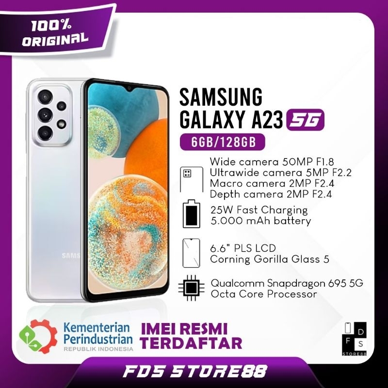 Samsung Galaxy A23 5G 6/128 GB Ram 6GB Rom 128GB Garansi Resmi SEIN