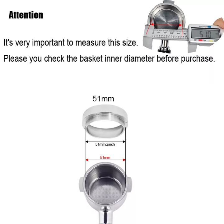 Dosing Ring Espresso Bottomless Portafilter Stainless Steel 51 mm - AR5 - Silver