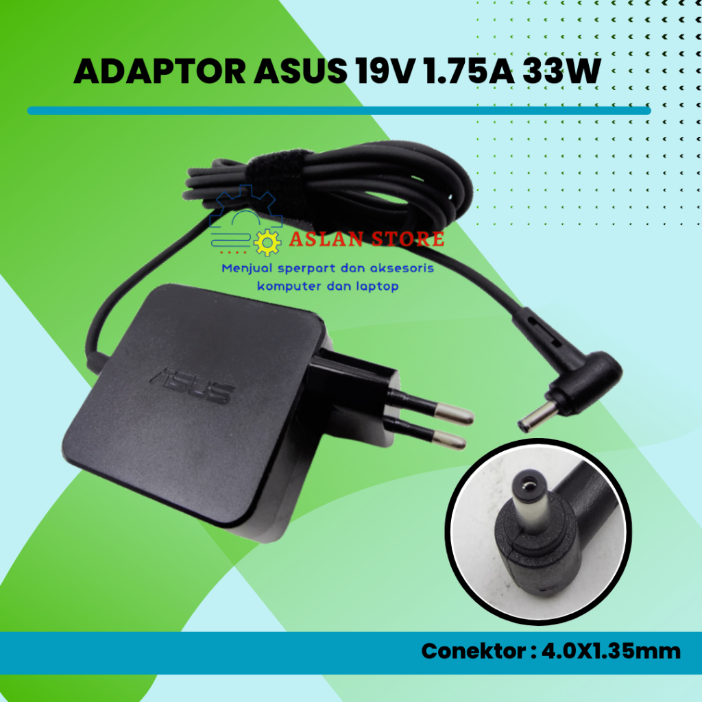 AC Power Adapter Charger Asus 19v 1.75a 4.0x1.35mm X200 X200MA X201 X202 X453 S200 X457M X441M E203 X541 P453m 1015E TP201S