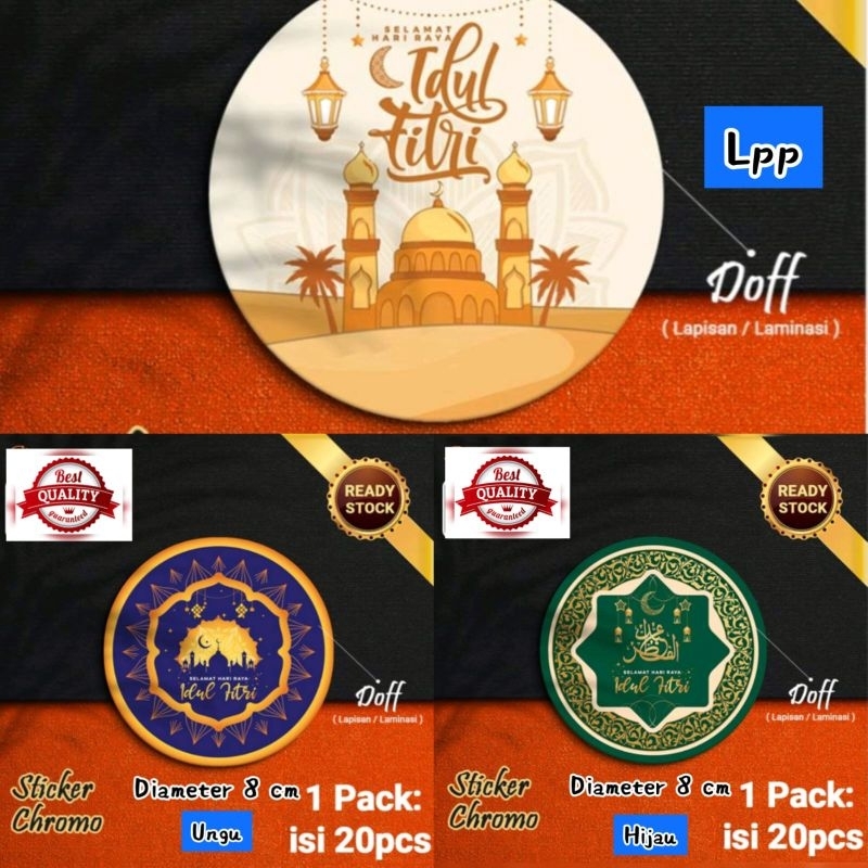 

[ 20pcs ] Sticker Bulat Idul Fitri Stiker Ramadan Cookies Kue Lebaran Diameter 8 cm
