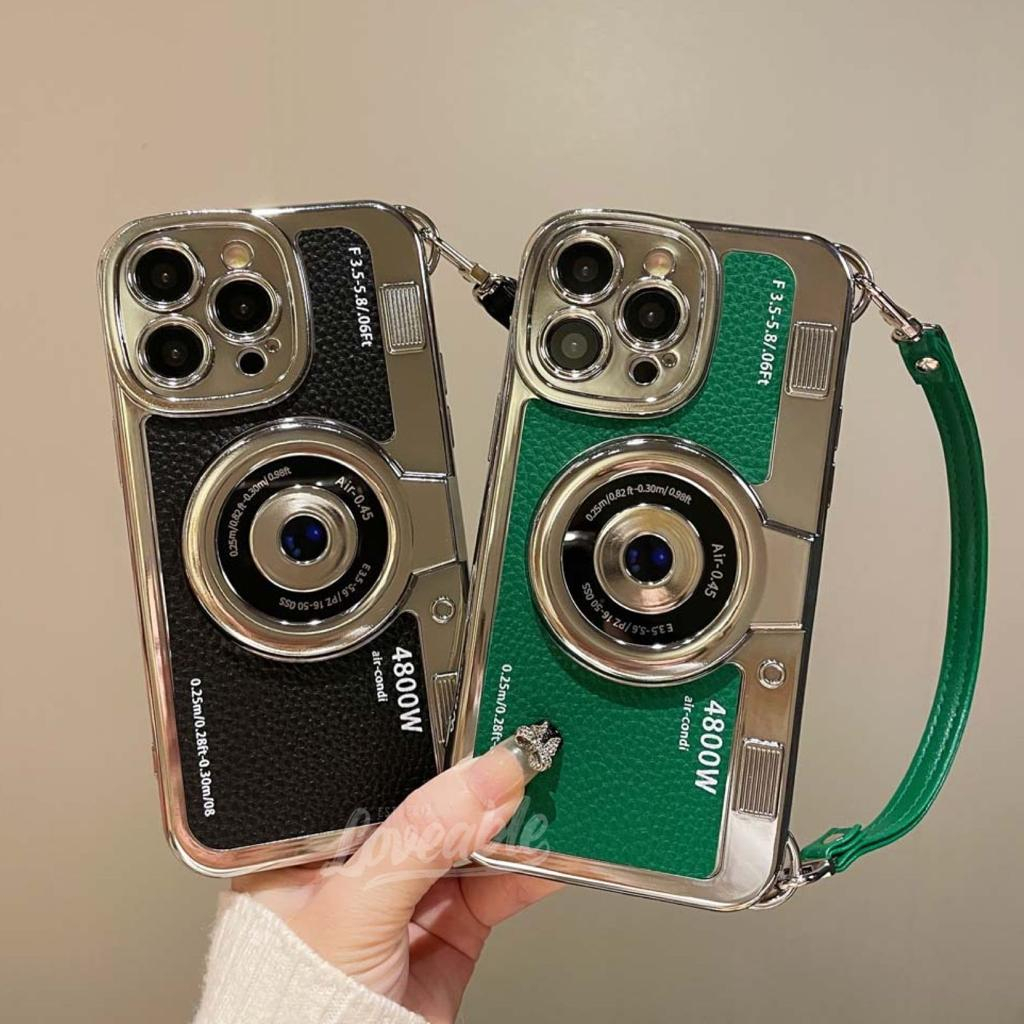 Camera retro sling case iPhone for 7 8 plus x xs max xr 11 12 promax (no mini)