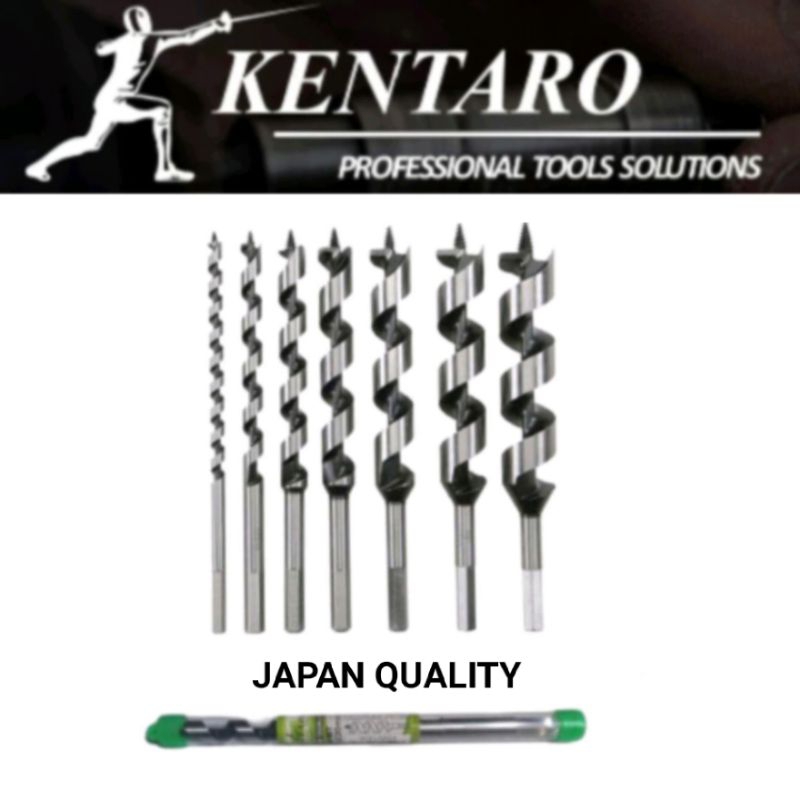 Mata bor kayu / auger bit 1/4 (6mm) X 230mm Kentaro Japan quality