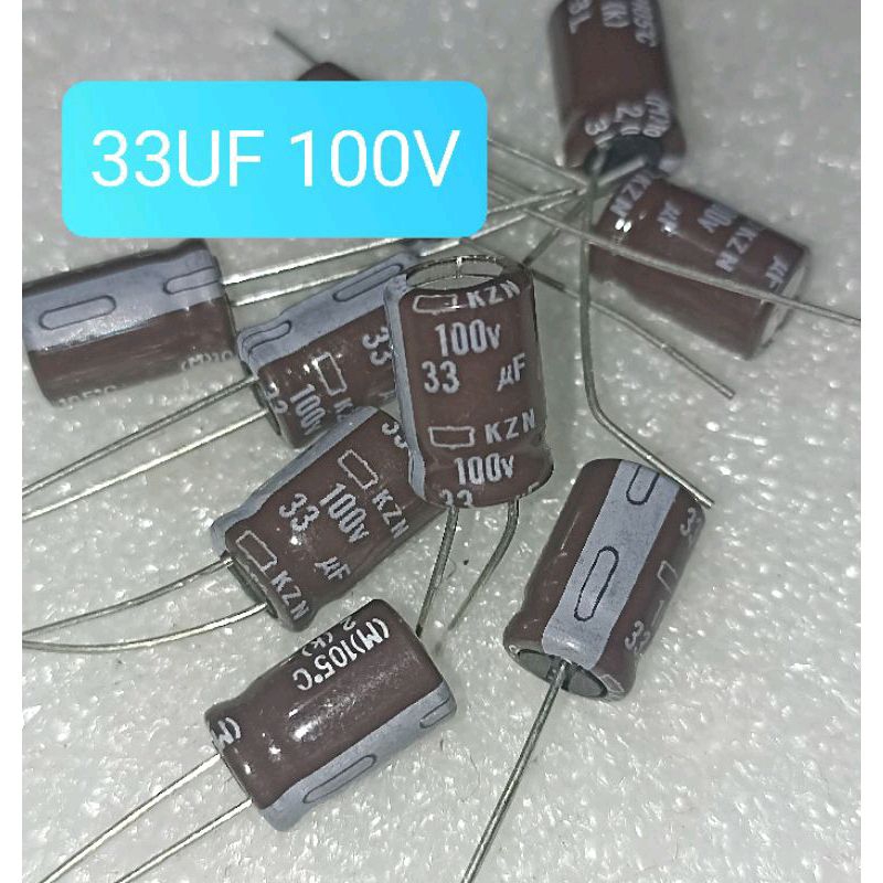 10BUAH ELCO 33UF 100V KAPASITOR ELKO 33UF 100VOLT 33 UF 100 VOLT