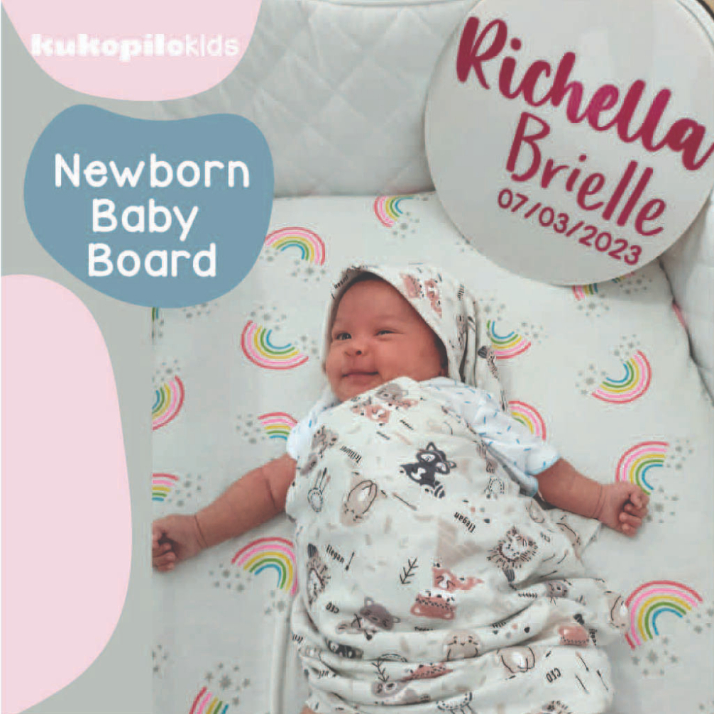 Baby Hospital Board Custom Nama Bayi Letter Board Papan Nama Bayi Acrylic Baby Announcement Baby Sign Hampers Bayi Kado Bayi