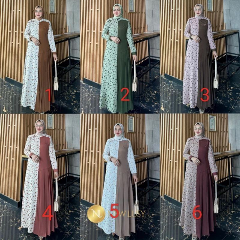 GAMIS POLKA  ORI NEW LUSY (Siap kirm)