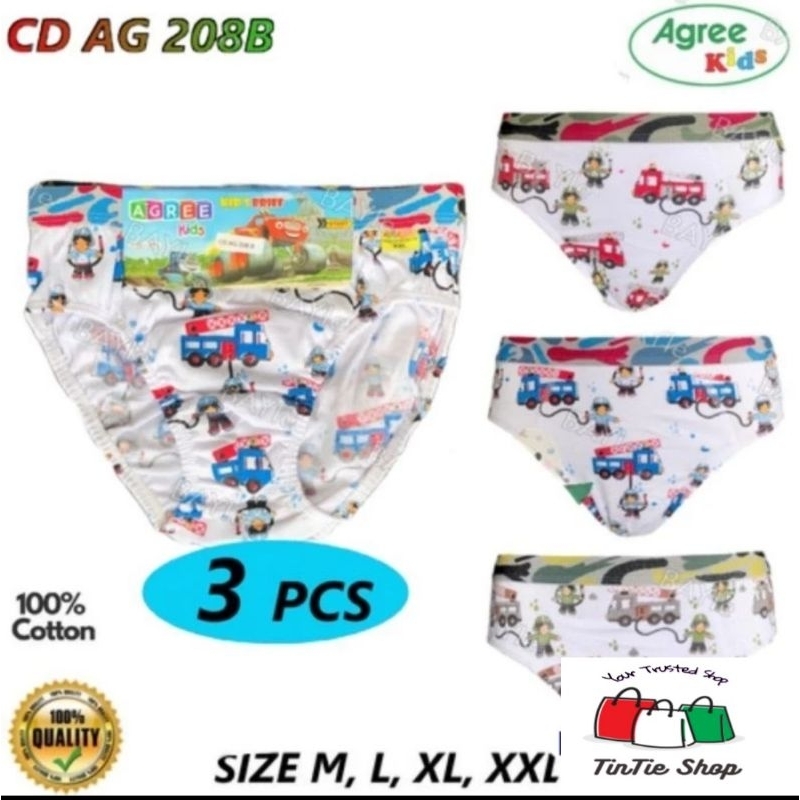 Celana dalam Anak laki laki agree karet Besar (3pcs)