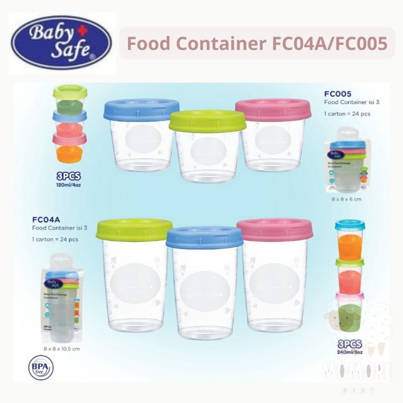 Baby Safe Food Container FC005 FC04A Tempat Menyimpan Mpasi Kedap Udara BPA Free