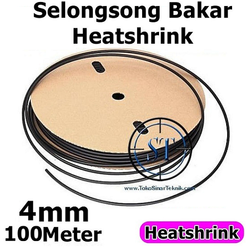 1ROLL = 100M Selongsong Bakar Kabel Untuk Ukuran 4mm Heat shrink Tube Pelapis Kabel 100meter