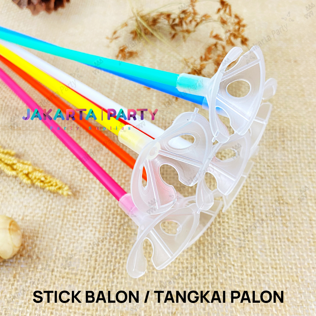 Stik Balon warna isi 10 pcs/ Stik Balon Lateks / Stik Warna / Stick Balloon