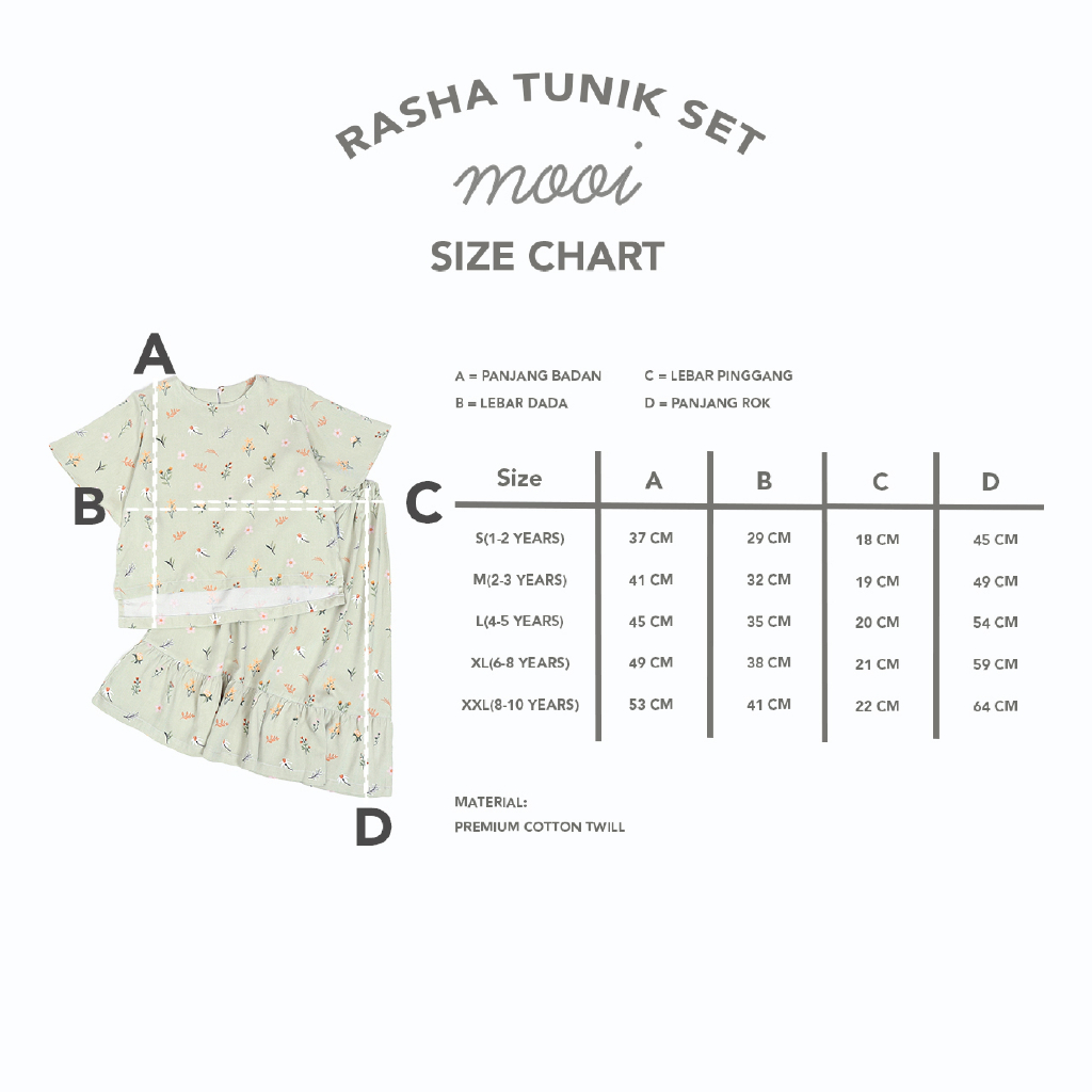 Mooi Rasha Tunik Set - Tunik Anak Perempuan