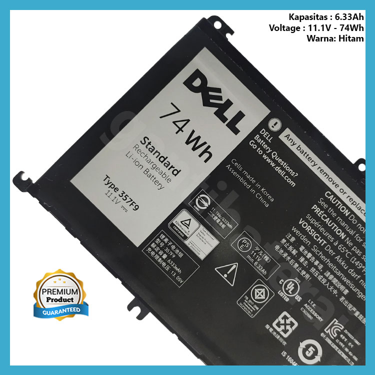 Original Baterai Dell Inspiron 15 7000 7566 7567 7557 7559 71JF4 357F9