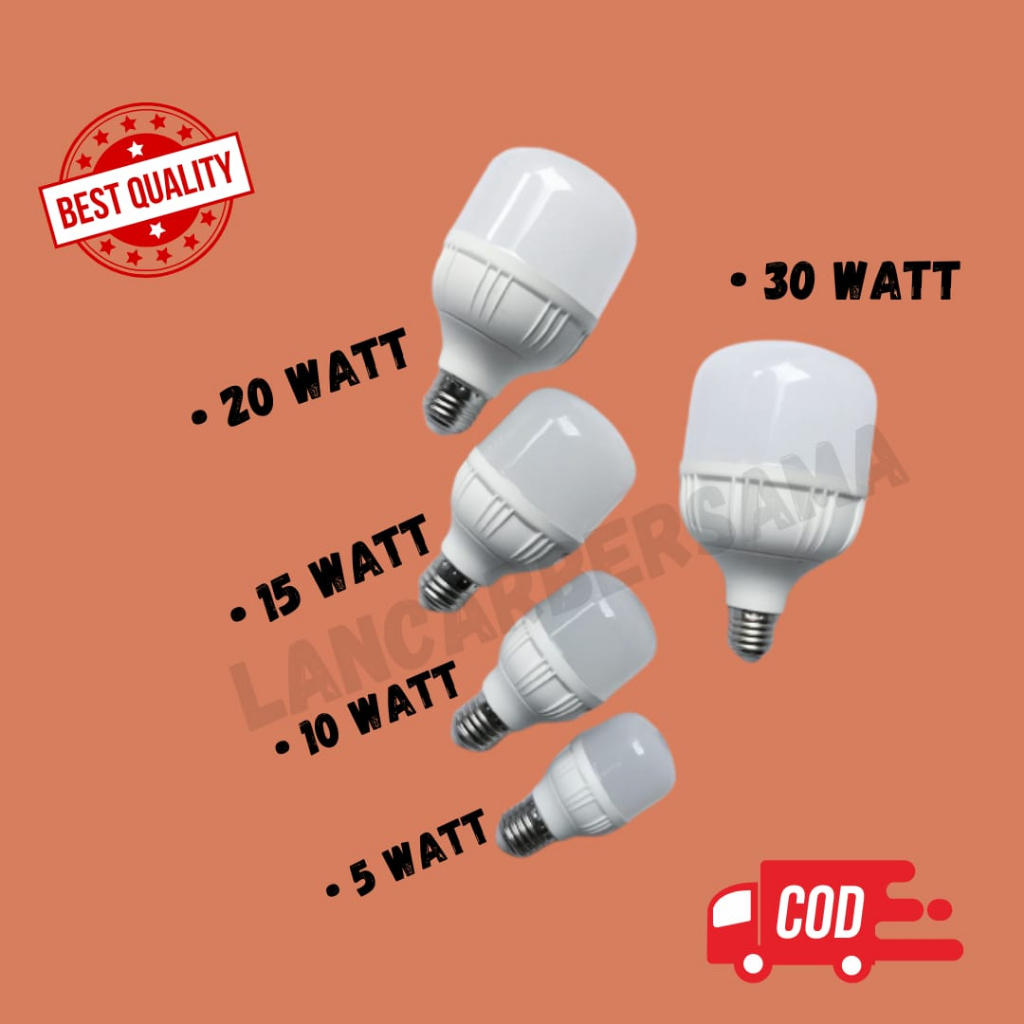 Lampu LED 5W/10W/15W/20W/30W/Bohlam 5W/10W/15W/20W/30W/Mitech Light Bulb Tabung Putih