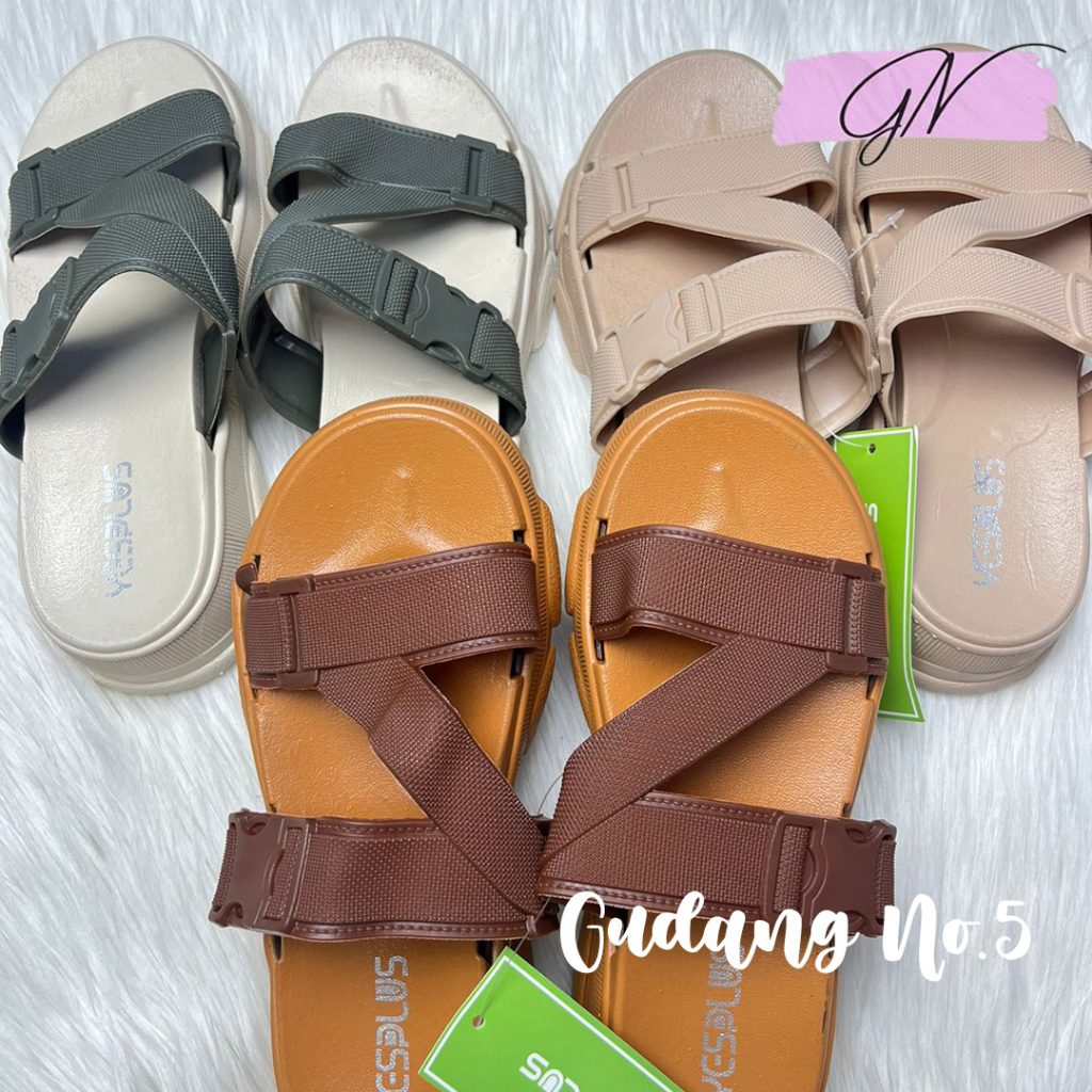 GN-8891 Sandal Selop Jelly Fashion Wanita Tali Dua Silang Import Yesplus PCU