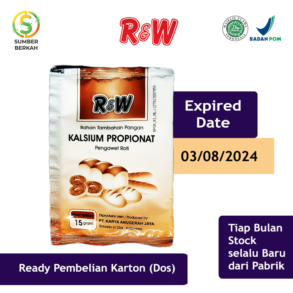 Kalsium Propionat Pengawet Roti Kue Kering Rajawali R&amp;W RW 15 gr 1 Pack