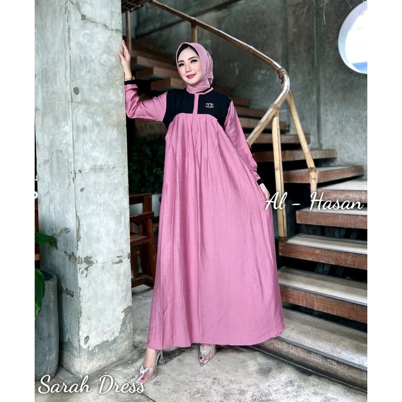 SARAH DRESS by Alhasan / GAMIS POLO LINEN PREMIUM / DRESS LEBARAN VIRAL