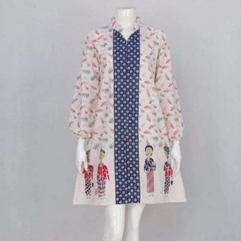 tunik Dres batik wanita modern solo bahan katun jahitan rapi size S-XXXL