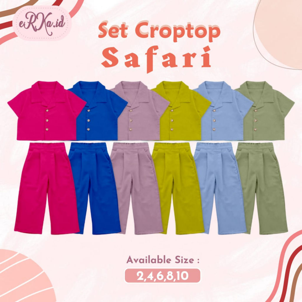 ❤️ JOYA BABYSTUFF ❤️ set crop top safari - set crop top anak - setelan