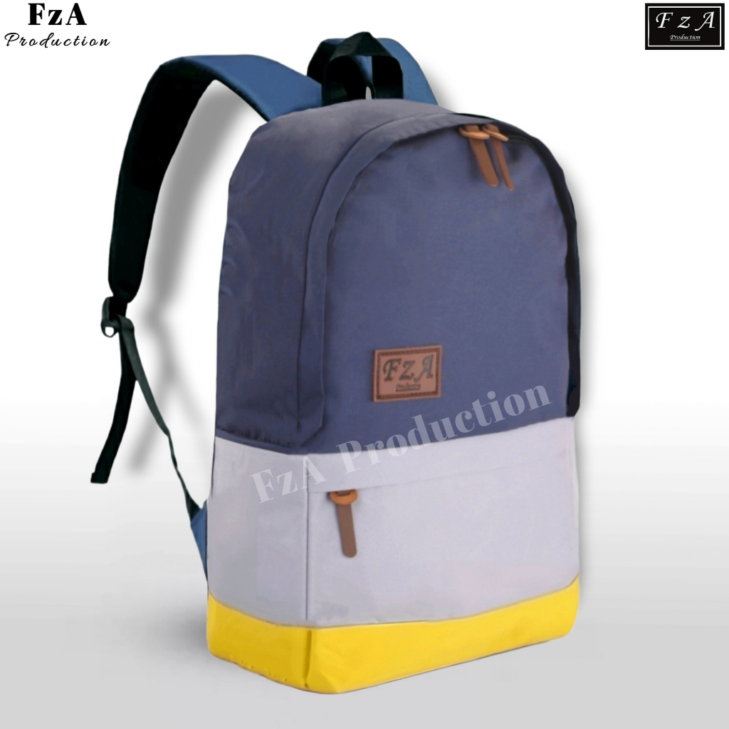 FzA Official - Big Promo..Tas Ransel Distro sekolah kuliah Kerja Pria 4286CV Tas Ransel Laptop - Baby Blue