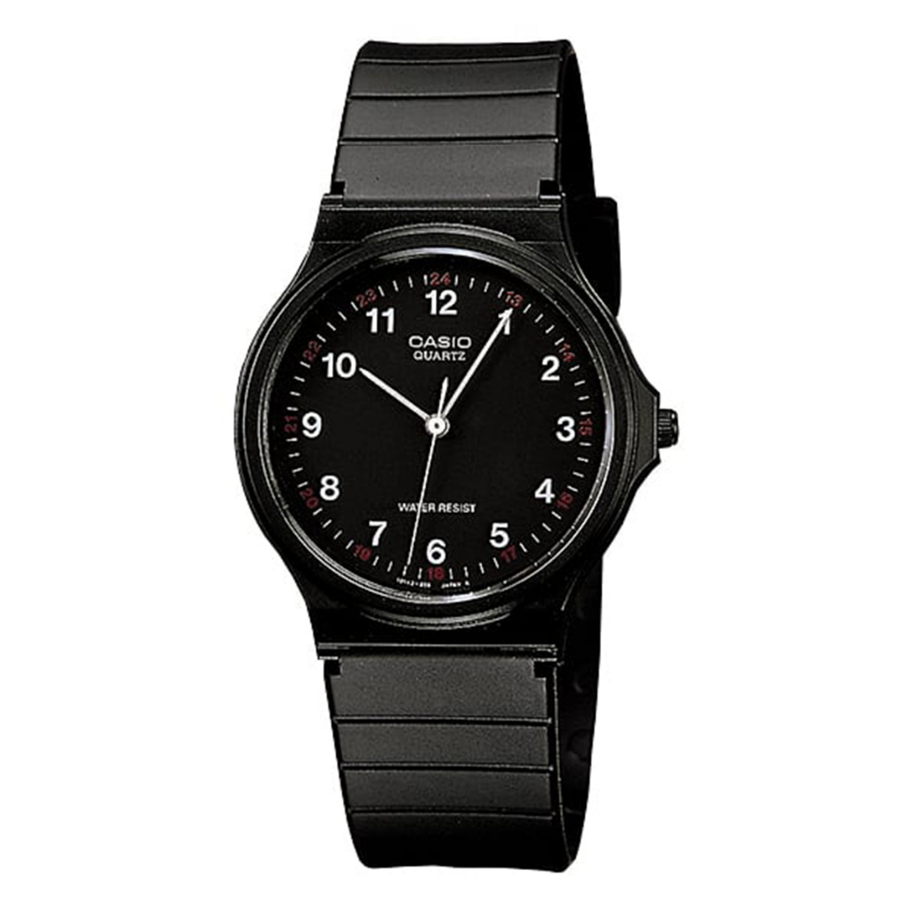 Jam Tangan Casio Analog Black Dial Black Resin Strap 34.9mm Men MQ-24-1BLDF