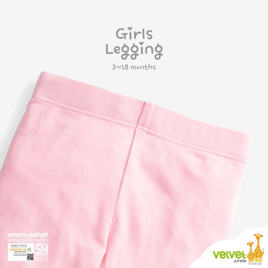 Velvet Junior Girls Legging Solid Legging Polos Bayi Perempuan