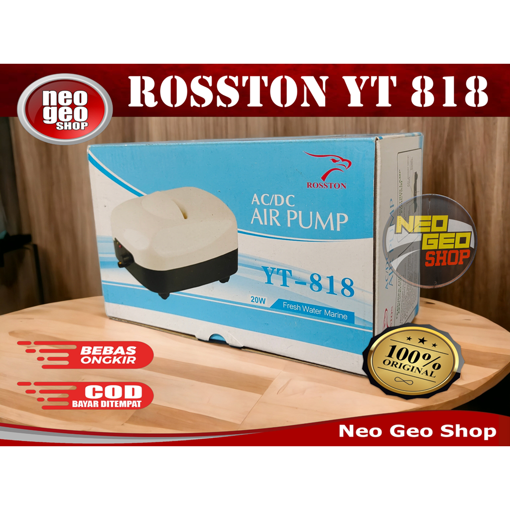 ROSSTON YT 818 YT818 Mesin Pompa Gelembun Udara Aquarium Aerator AC DC