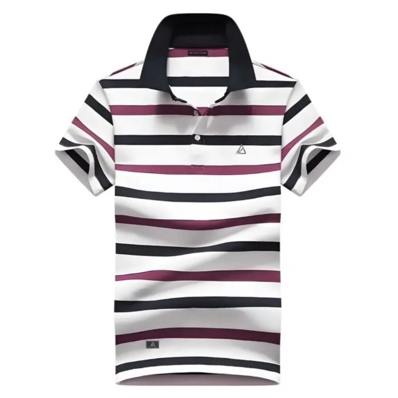 Kaos Kerah Helvig Trap Salur Kaos Wangki / Poloshirt Pria Lengan Pendek ada Jumbo