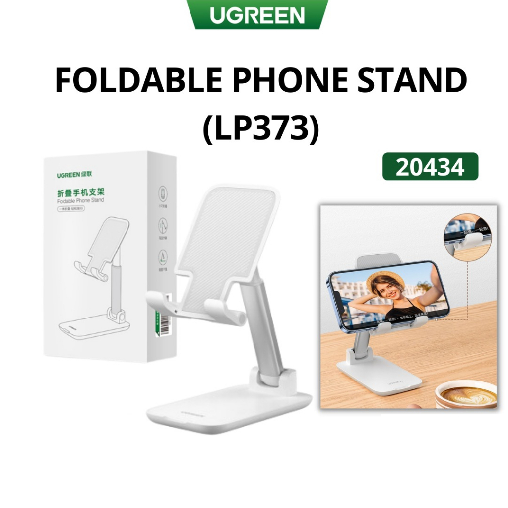 UGREEN ORIGINAL Foldable Phone Stand Holder Adjustable Dudukan HP Meja Lipat Handphone Ori Bracket