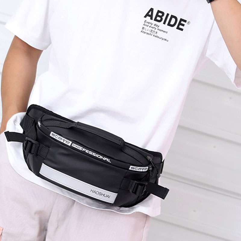Waist Bag Tas Sling Bag Pria Sederhana Tas Pinggang Serbaguna Tas Crossbody Anti Air